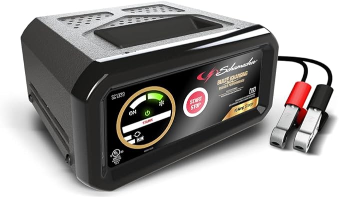 Schumacher SC1339 Fully Automatic Battery Charger and Maintainer - 10 Amp 12V - For General Charging Applications