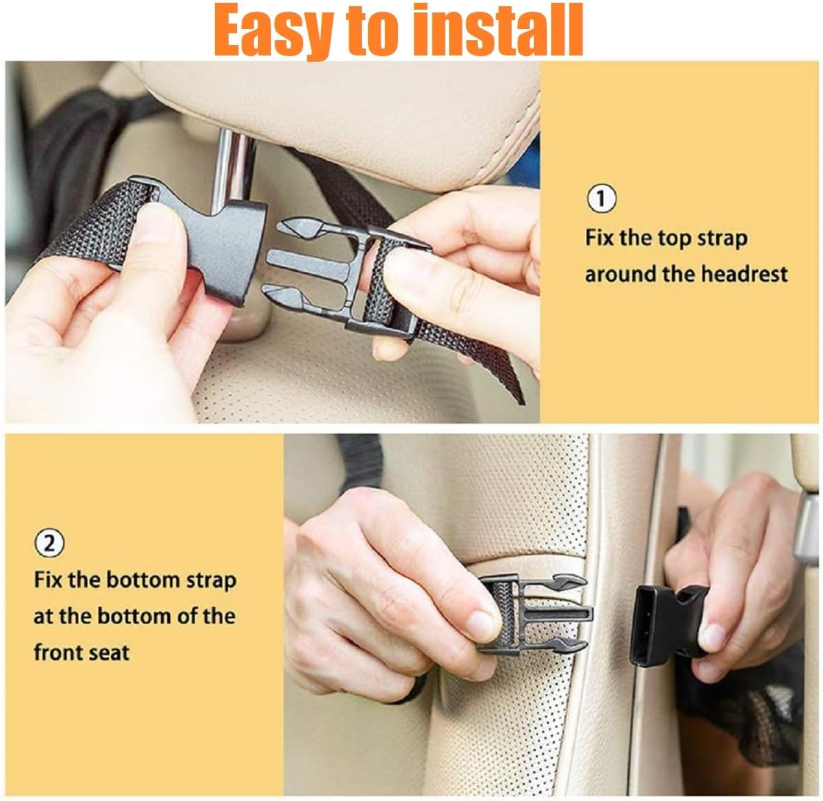 Car Organizer Back Seat, Kick Mats, Car Backseat Protector, 2 Pack Backseat Child Kick Guard Seat Saver, with 10" Tablet Holder, 10 Pockets, Car Accessories for Baby Toys Book Bottle Drinks