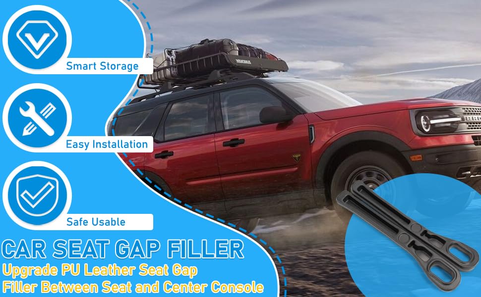 WATNTOW Car Gap Filler, 2 Pack Upgrade PU Leather Car Seat Gap Filler Between Seat and Center Console, Versatile Organizer Car Accessories Fit Most Vehicles