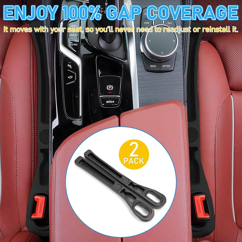 WATNTOW Car Gap Filler, 2 Pack Upgrade PU Leather Car Seat Gap Filler Between Seat and Center Console, Versatile Organizer Car Accessories Fit Most Vehicles