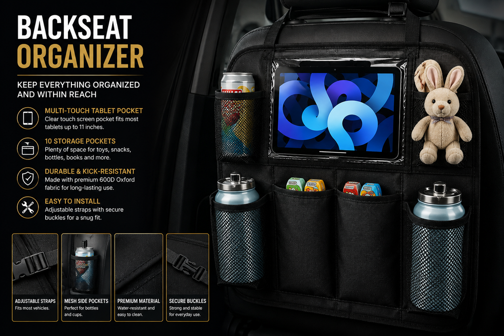 DXOV Black Box - Drive Edition. 3 in 1 package. Cordless Vacuum | Tire inflator | Backseat Organizer